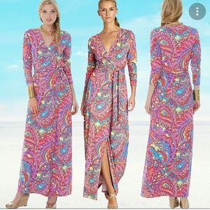 Lilly Pulitzer Mermaid Paisley Maxi Wrap dress